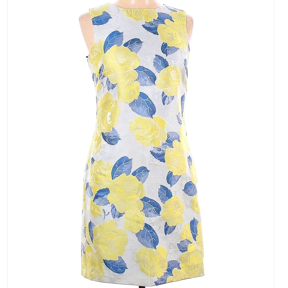 Host Pick! 🥳Vince Camuto Yellow Floral Party Cocktail Sleeveless Dress Size 6